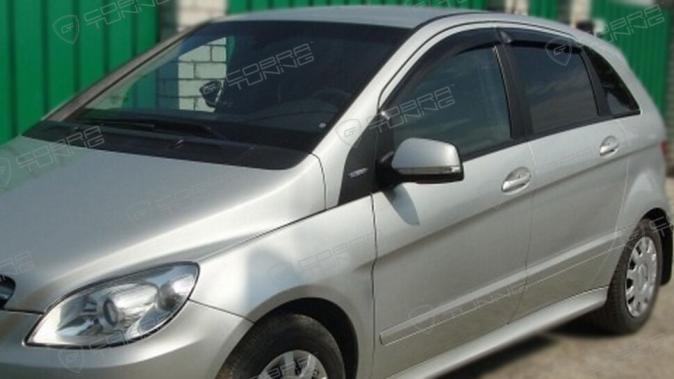 Дефлекторы окон (ветровики) Mercedes Benz B-klasse (W245) 2005-2011 (Мерседес 245) Кобра Тюнинг